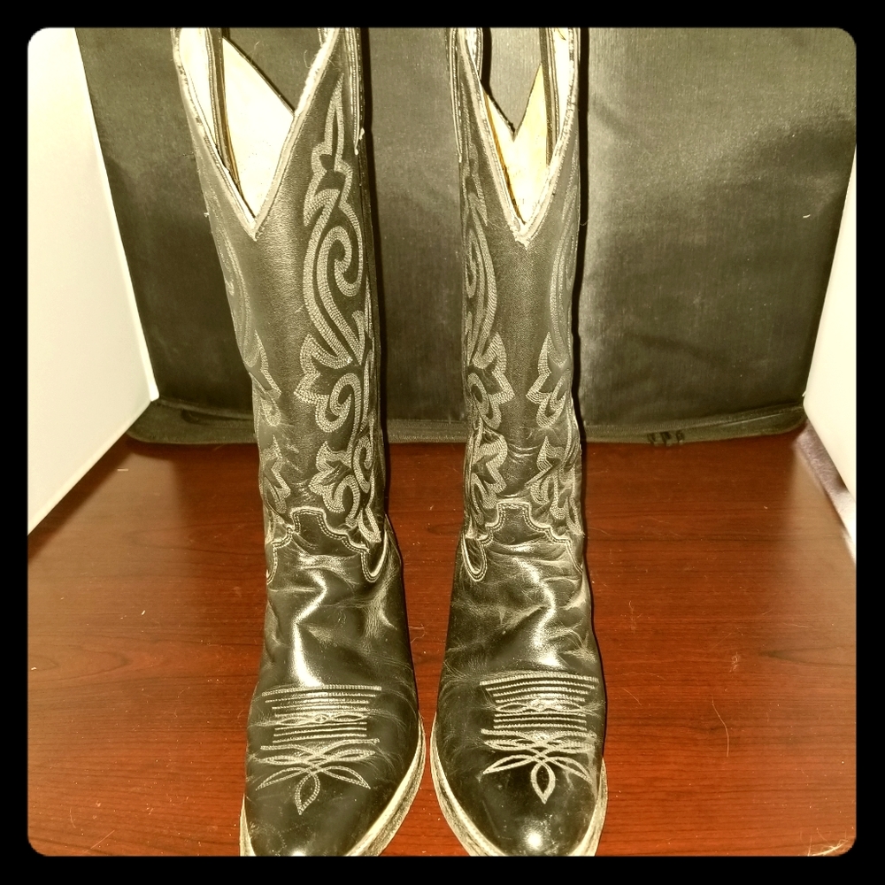 Justin Western Boots Black, Women's 6.5 B